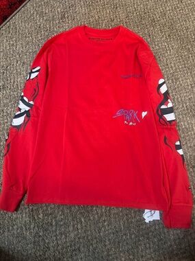 Chrome Hearts Matty Boy "Spark The Heart" long-sleeve t-shirt in red,